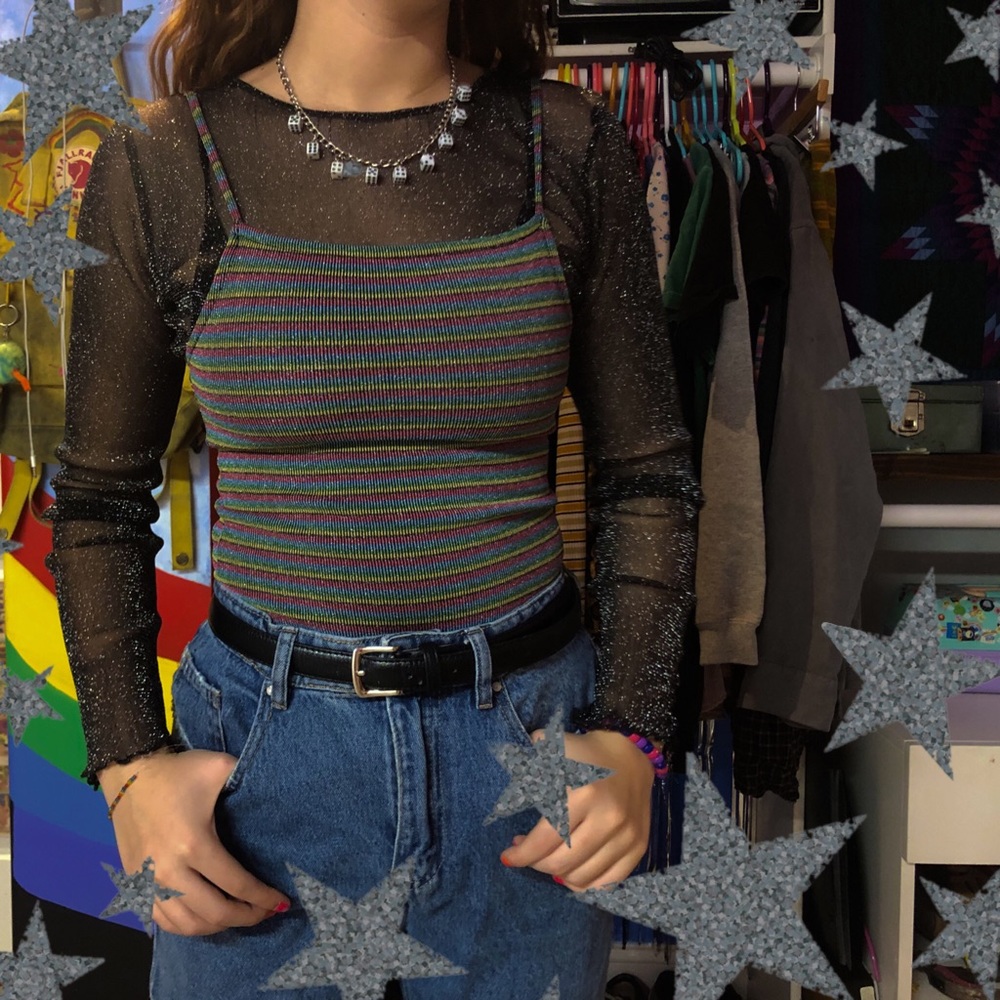 topshop metallic striped bodysuit